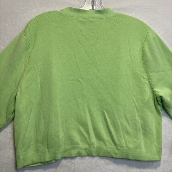 Talbots Women's Open Front Cropped Cardigan Sweater 3/4 Sleeve Flare Size XL NWT - Picture 11 of 16